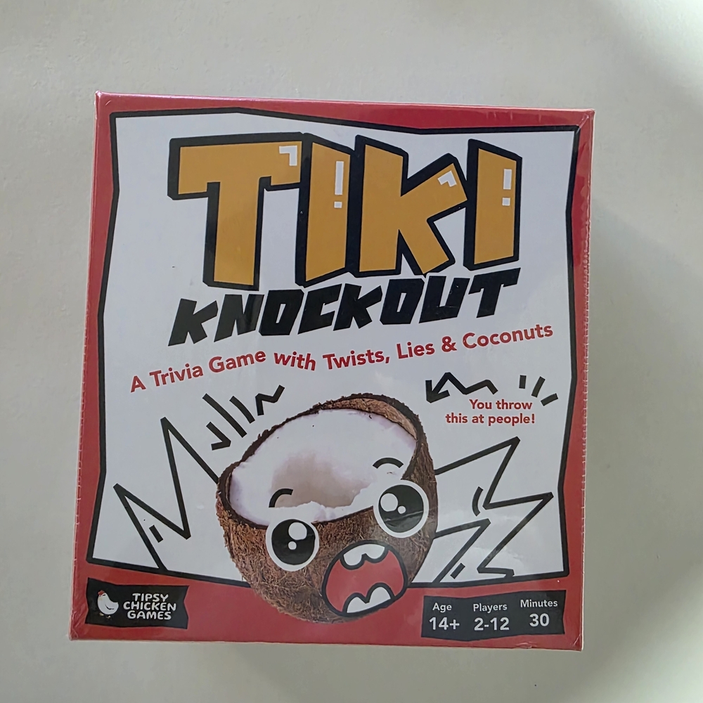 Tiki Knockout: A Trivia Game with Twists, Lies, & Coconuts.